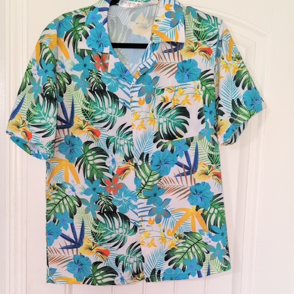 Unk Tropical Floral Casual Button Down Shirt - Multicolor